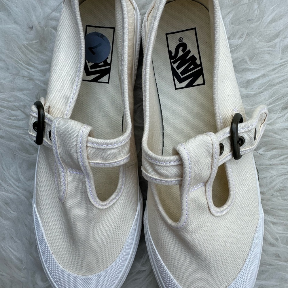 Vans Mary Jane Style 93 Buckle Strap Women’s Shoes Classic White Canvas - Picture 8 of 9
